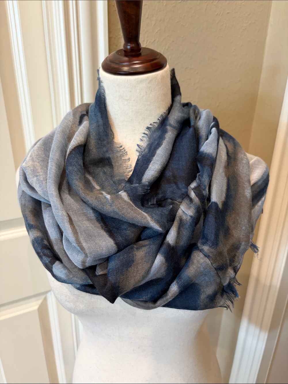 BP Nordstrom Blue Watercolor Print Infinity Scarf